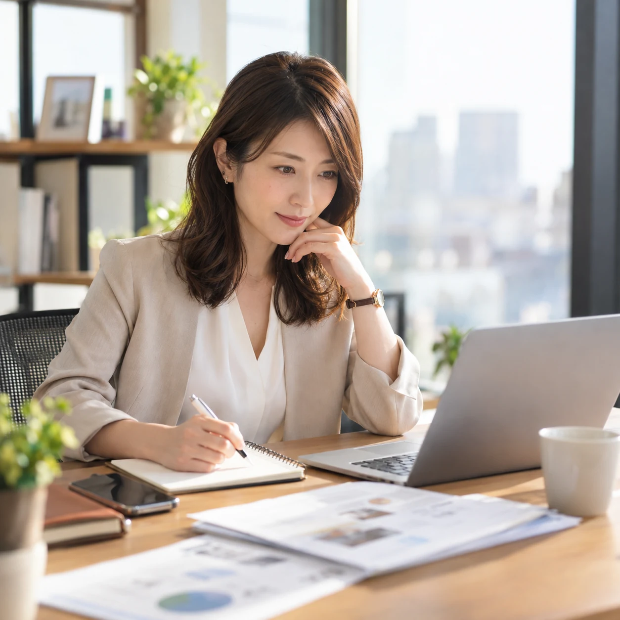 法人利用について相談する担当者のイメージ